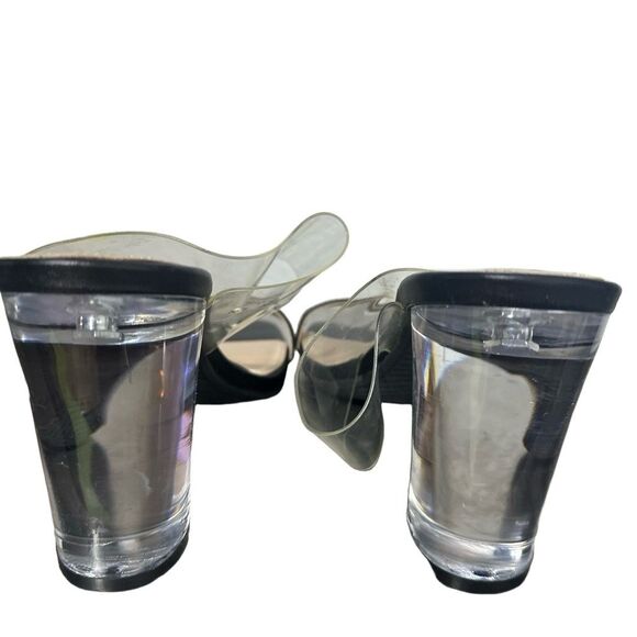 BP. Block Heel Mule Slide Sandal 7 Clear Strap Square Toe Minimalist Black Naomi - Picture 5 of 10